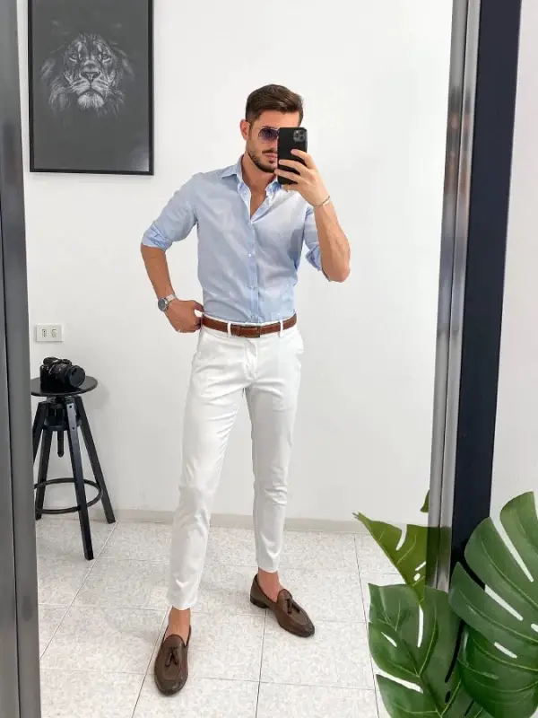 Blue Shirt Combination Pants Ideas  Blue Shirt Matching Pants  TiptopGents