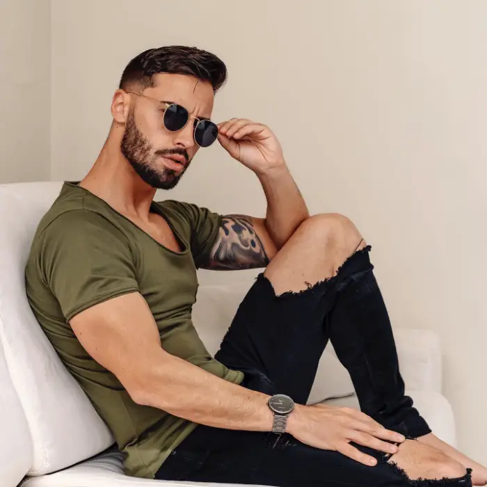 Hold Spects/Shades, Closeup Image Pose Ideas for Men 