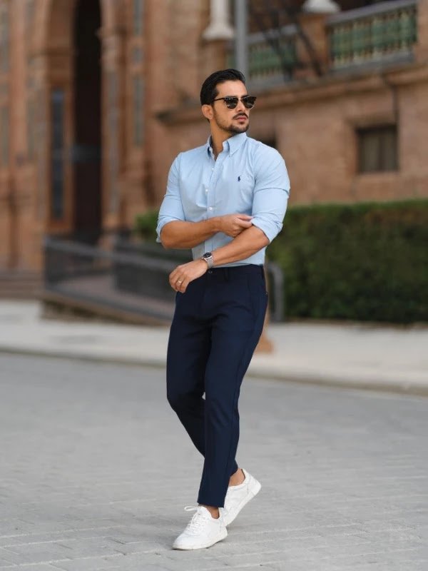 10 Navy Blue Pants Matching Shirt Ideas | Navy Blue Pant Combination Shirts  - TiptopGents