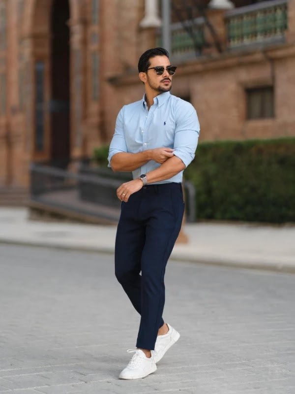 Light Blue Shirt With Navy Blue Pants