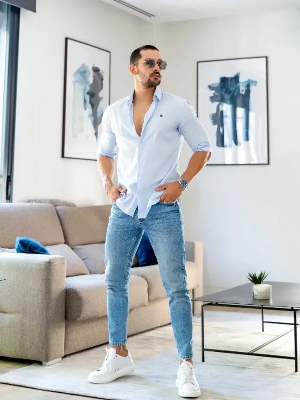 Blue Shirt Matching Pants Light Blue Shirt With Blue Jeans