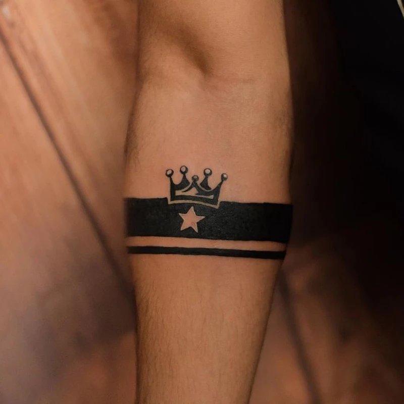 Crown armband tattoo design