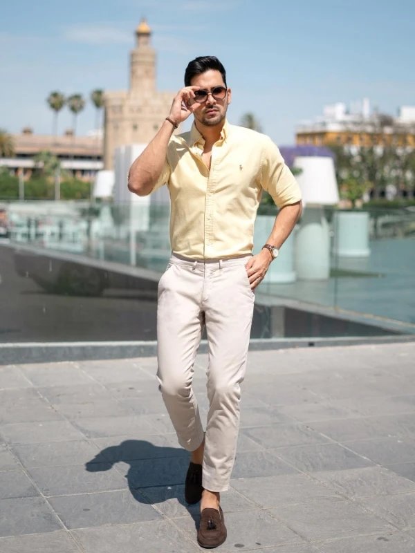 Light Yellow Solid Shirt - Selling Fast at Pantaloons.com