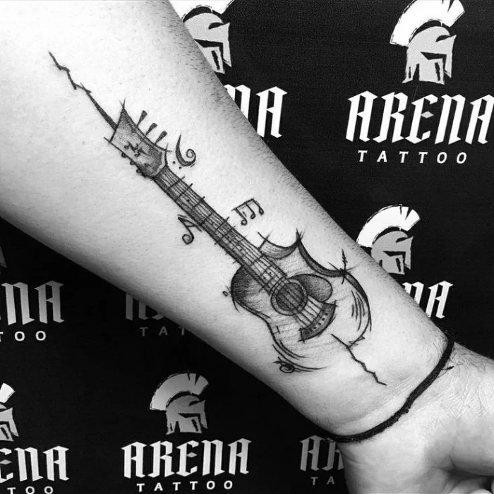 Music/Guitar Tattoo designs on hand for men