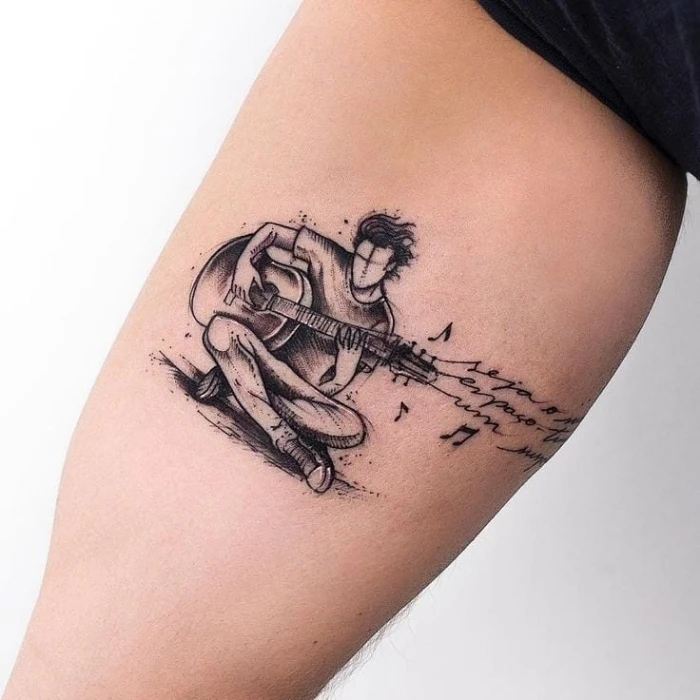 Music/Guitar Tattoo designs on hand for men