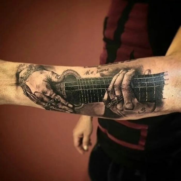 Music/Guitar Tattoo designs on hand for men