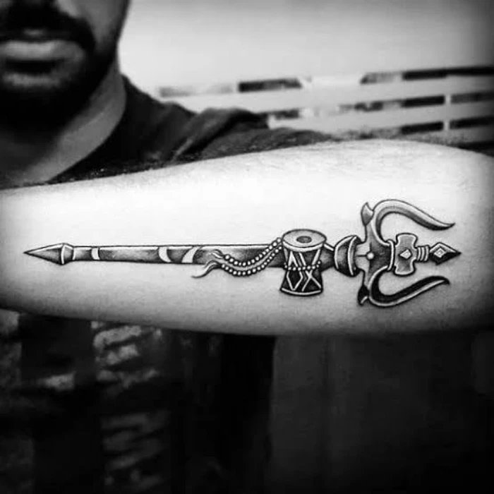 Shiva Trishul Tatoo designs on Hand