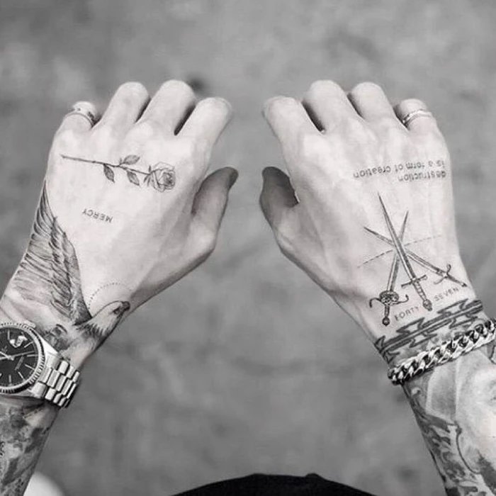 Back Palm Hand Tattoo Ideas For Men