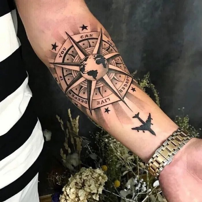 Nautical star tattoo on hand