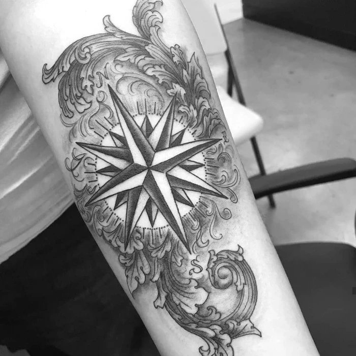 Nautical Star Compass Tattoo