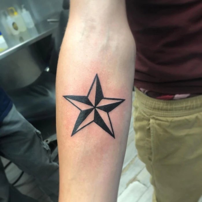 Nautical Star Tattoo on hand