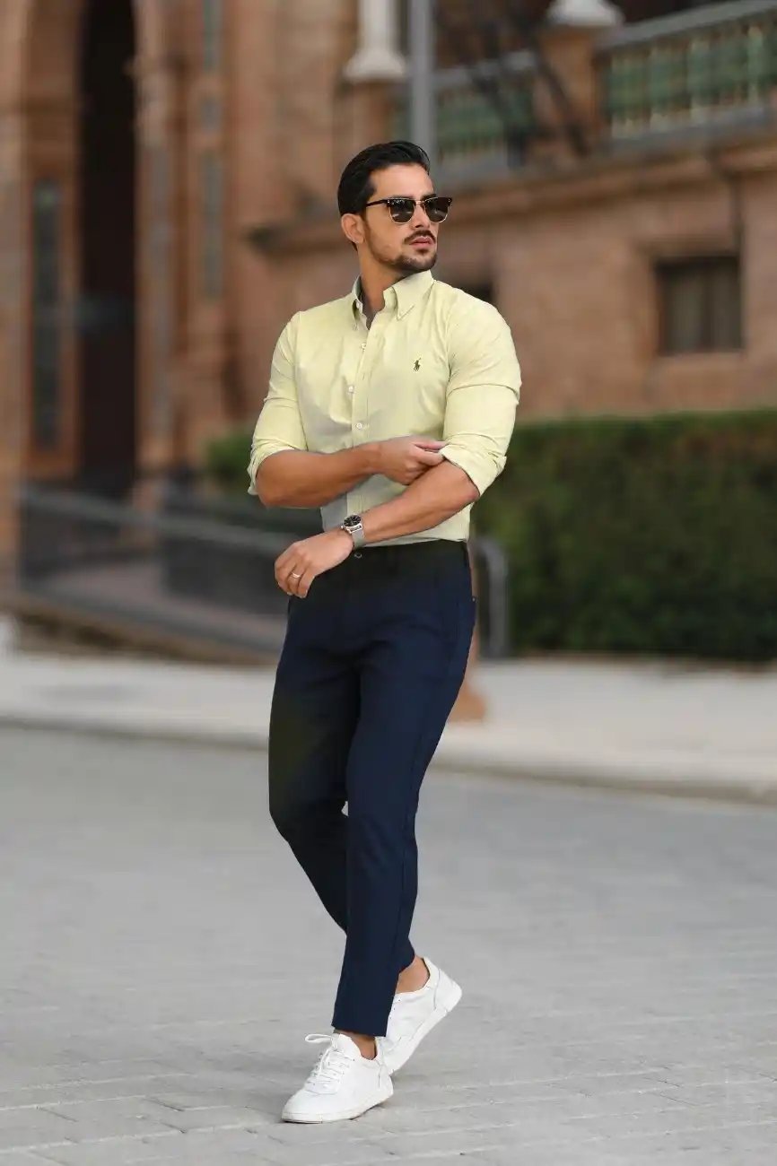 10 Navy Blue Pants Matching Shirt Ideas | Navy Blue Pant Combination ...