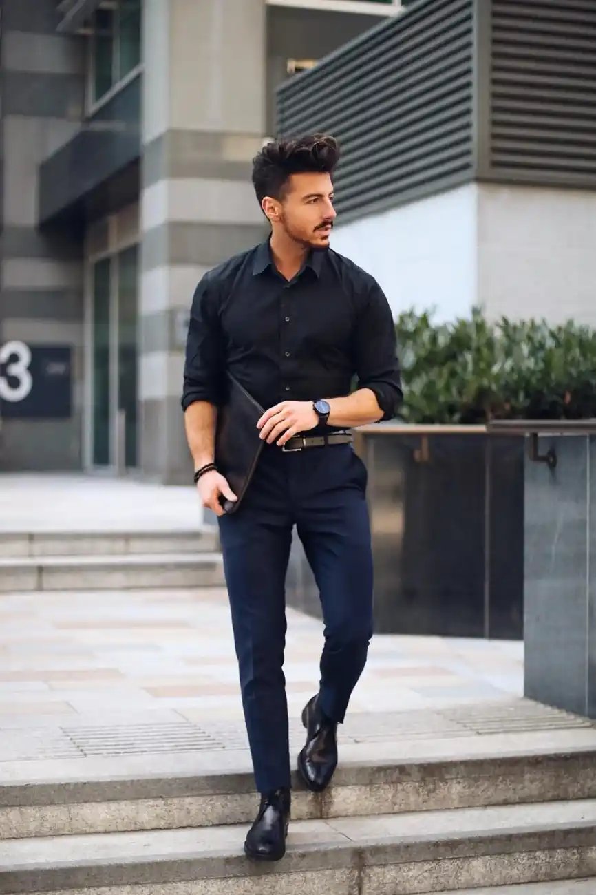 Details 75+ black trousers with blue shirt - in.cdgdbentre