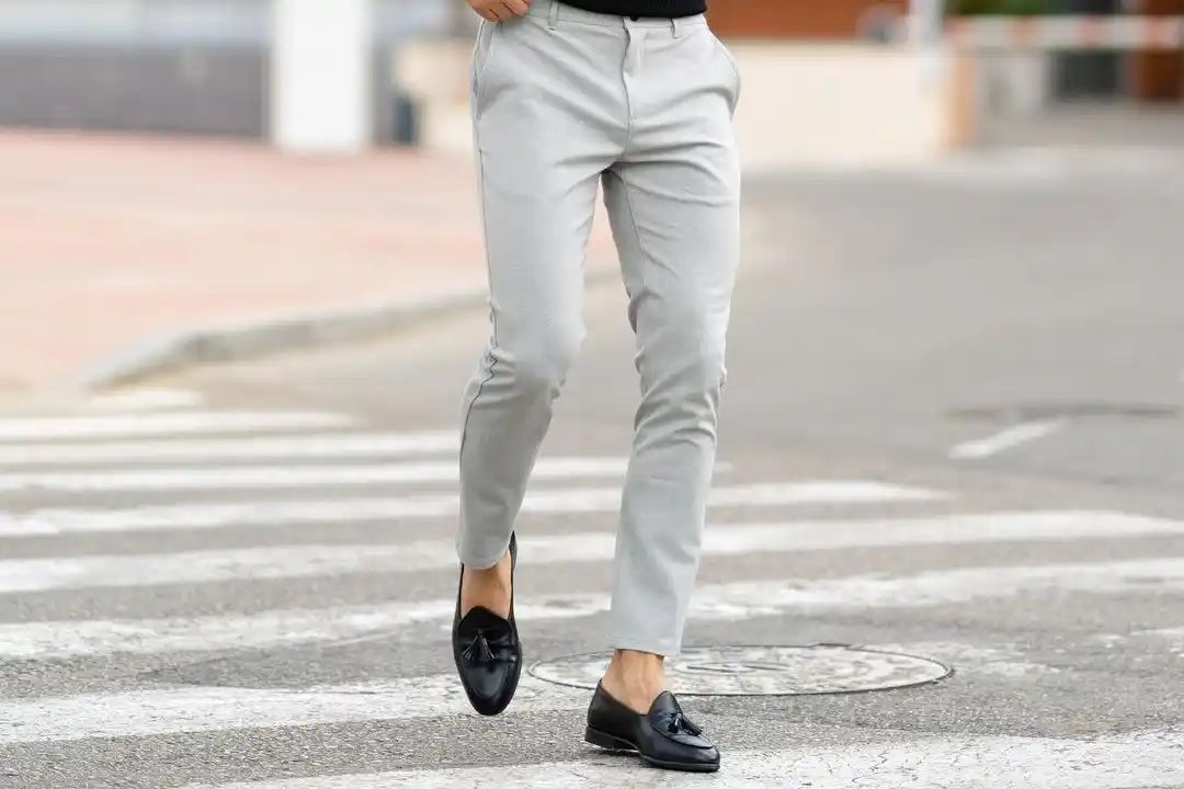 Light Grey Chinos Men