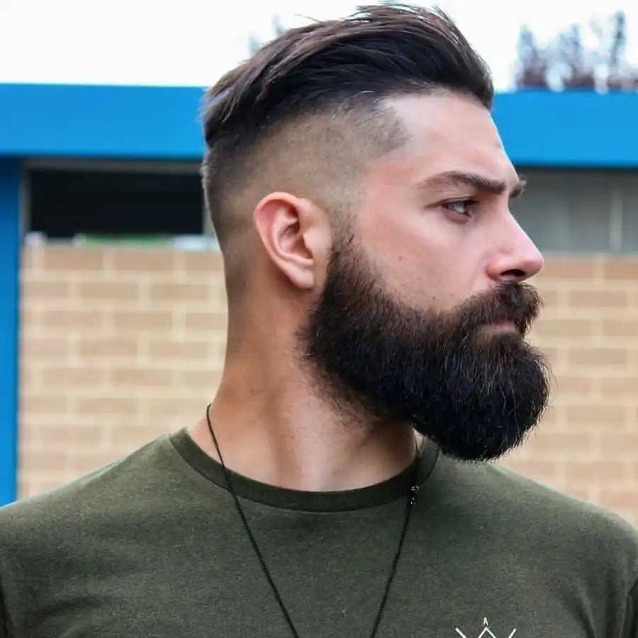 Medium beard side look