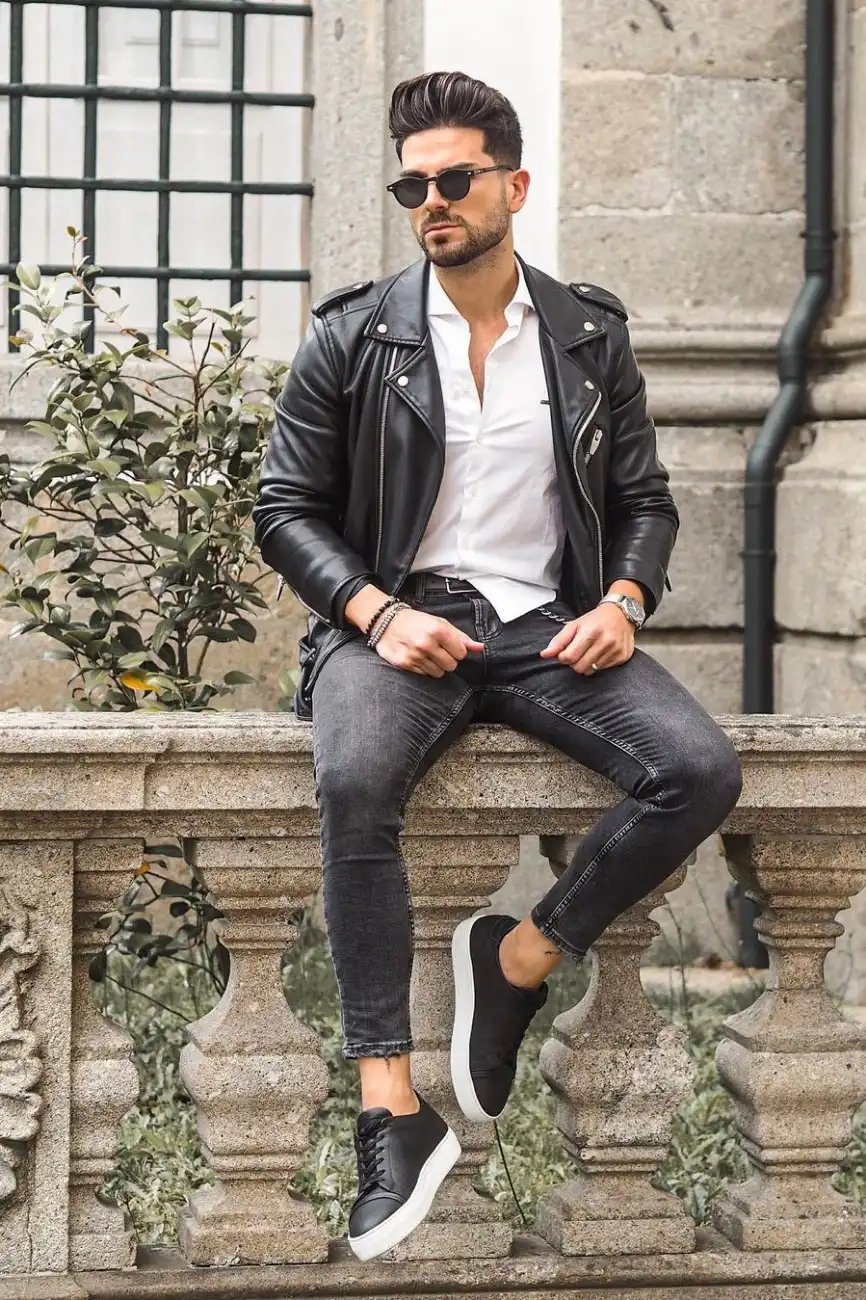 Faded Black Jeans Outfit Mens | Faded Black Jeans Combination - TiptopGents