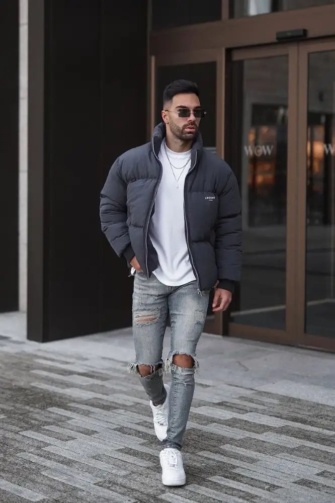 Grey Jeans Outfit Mens | Grey Jeans Combination Ideas - TiptopGents