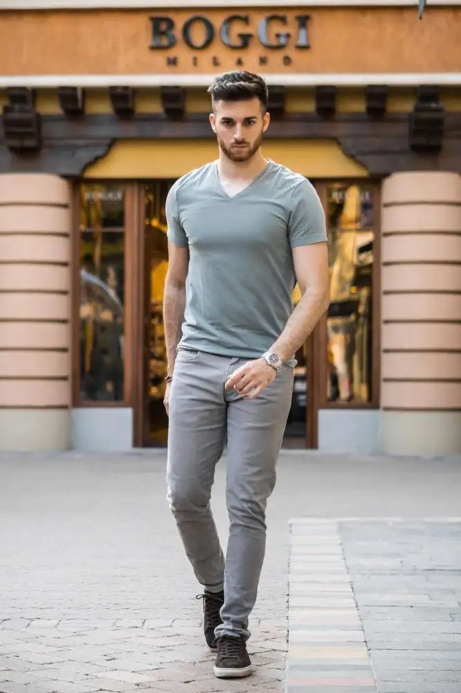 Spykar Light Grey Cotton Slim Fit Narrow Length Jeans For Men (Skinny) -  mact02bb108lightgrey