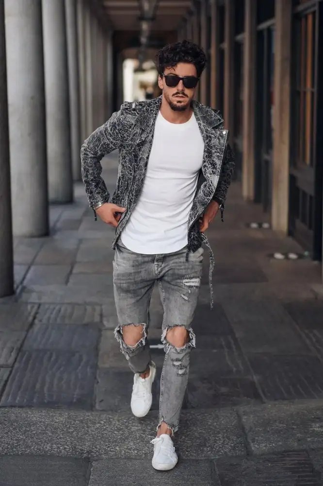 Grey Jeans Outfit Mens | Grey Jeans Combination Ideas - TiptopGents