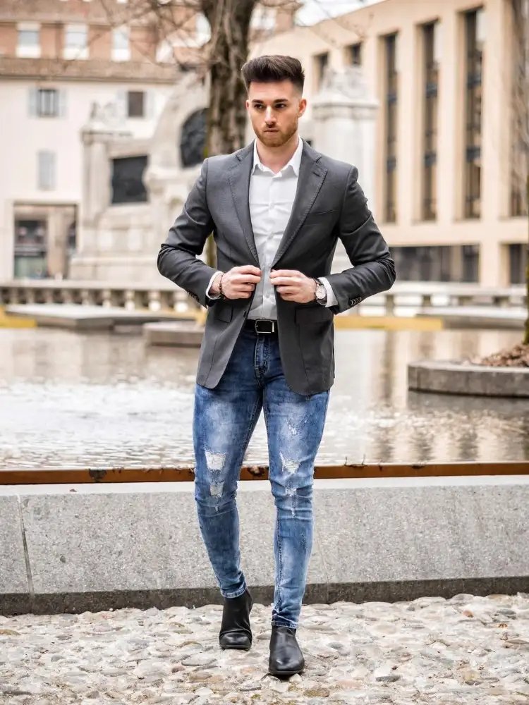 Classy Grey Blazer Outfit Ideas for Men | Grey Blazer Combination ...