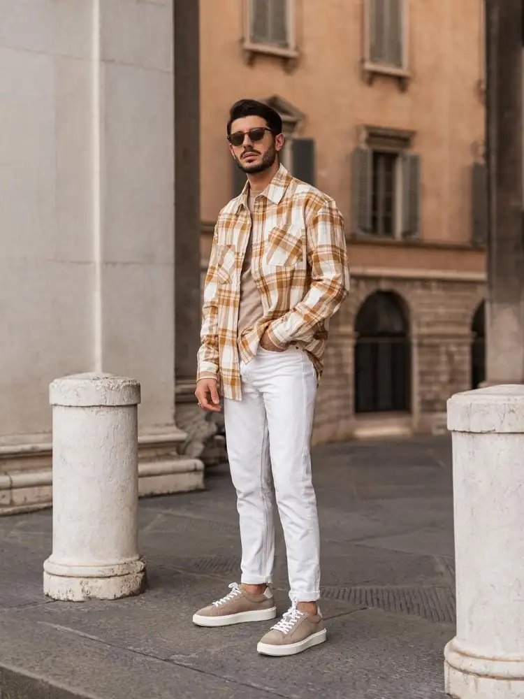 Check Shirt with T-shirt Combinations
