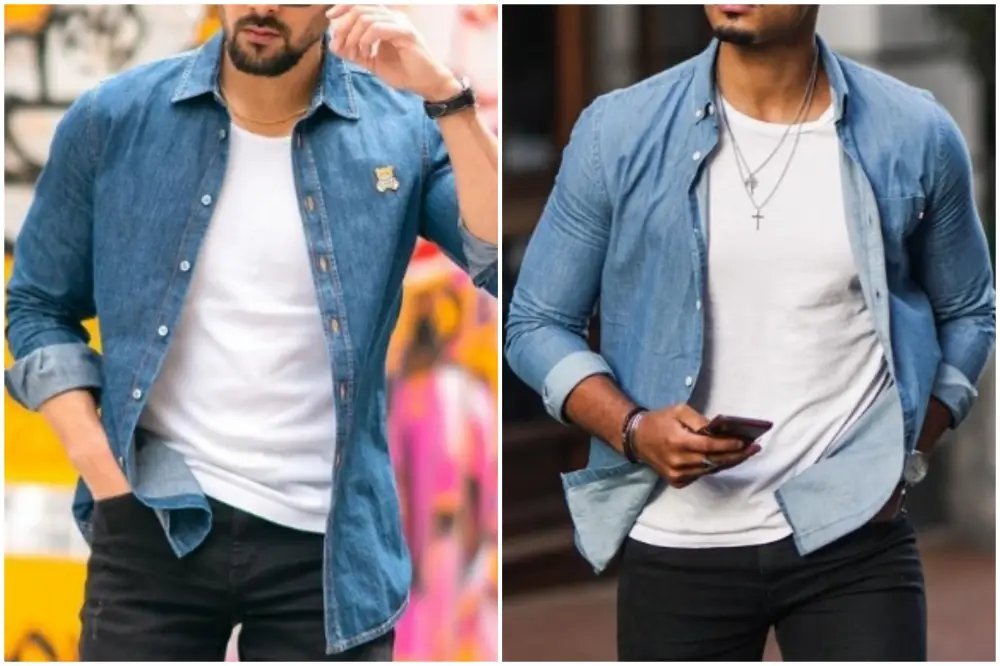 What To Wear With a Denim Shirt  60 Mens Denim Shirt Outfit