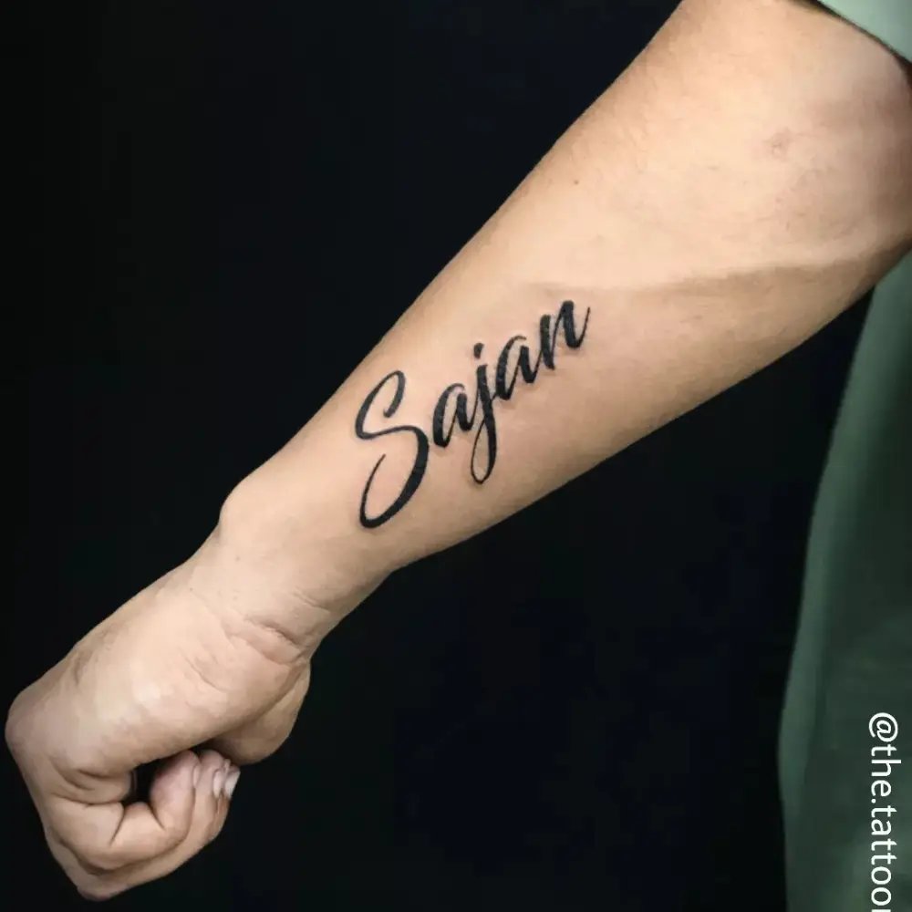 Side Hand Name Tattoo Designs for Men