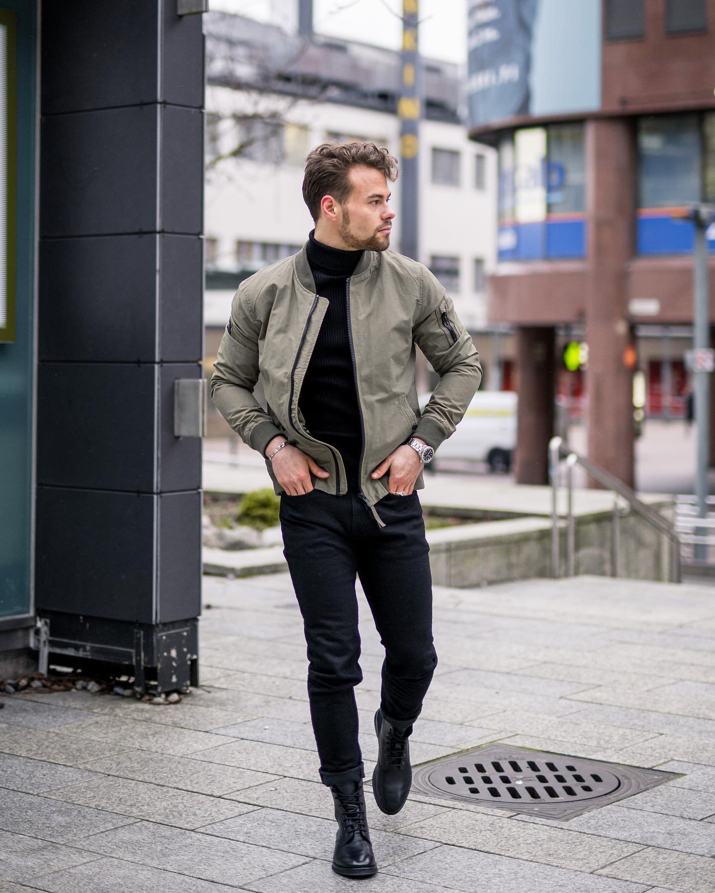 Bomber Jacket + High-Neck