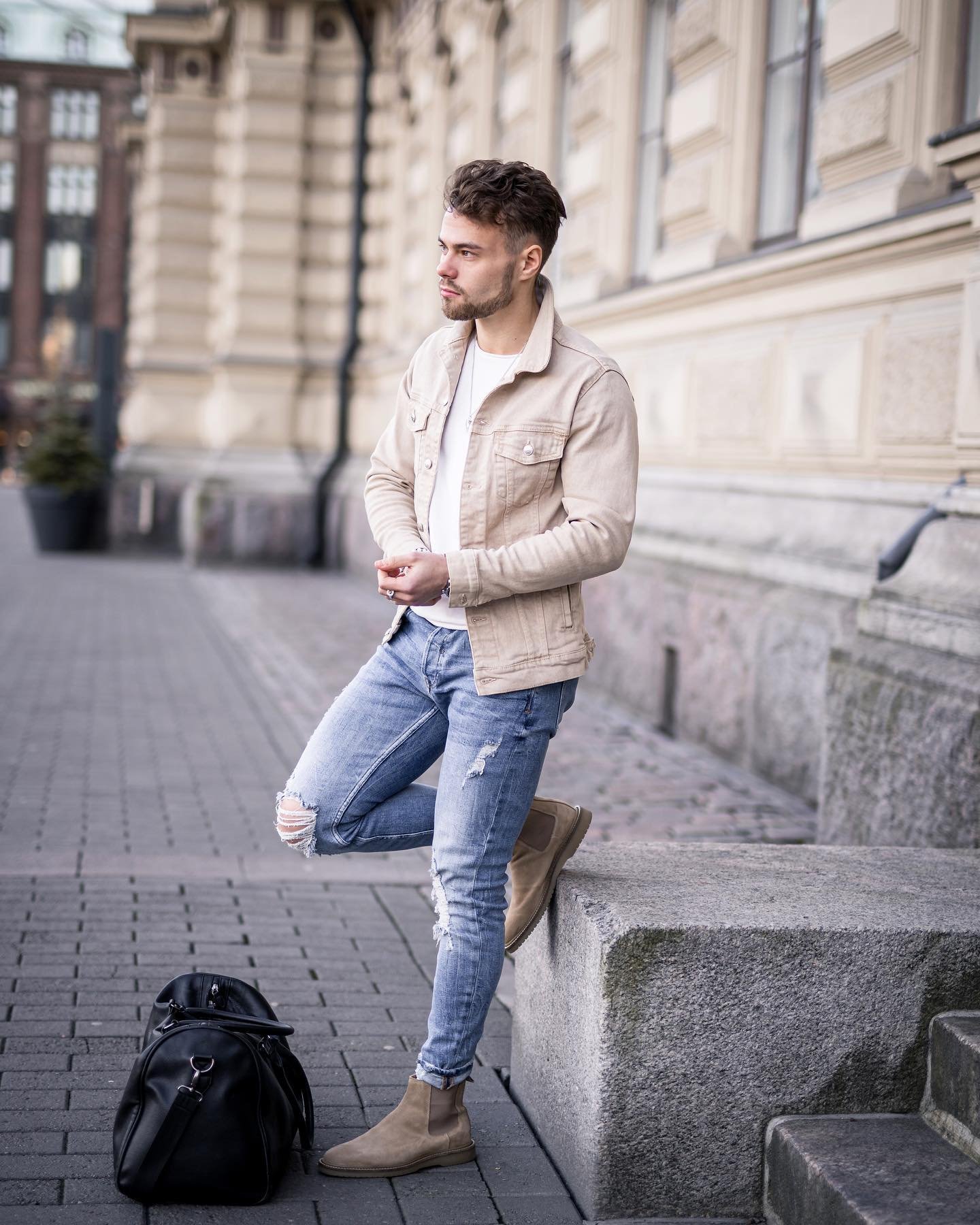 Denim Jacket + Sweatshirt