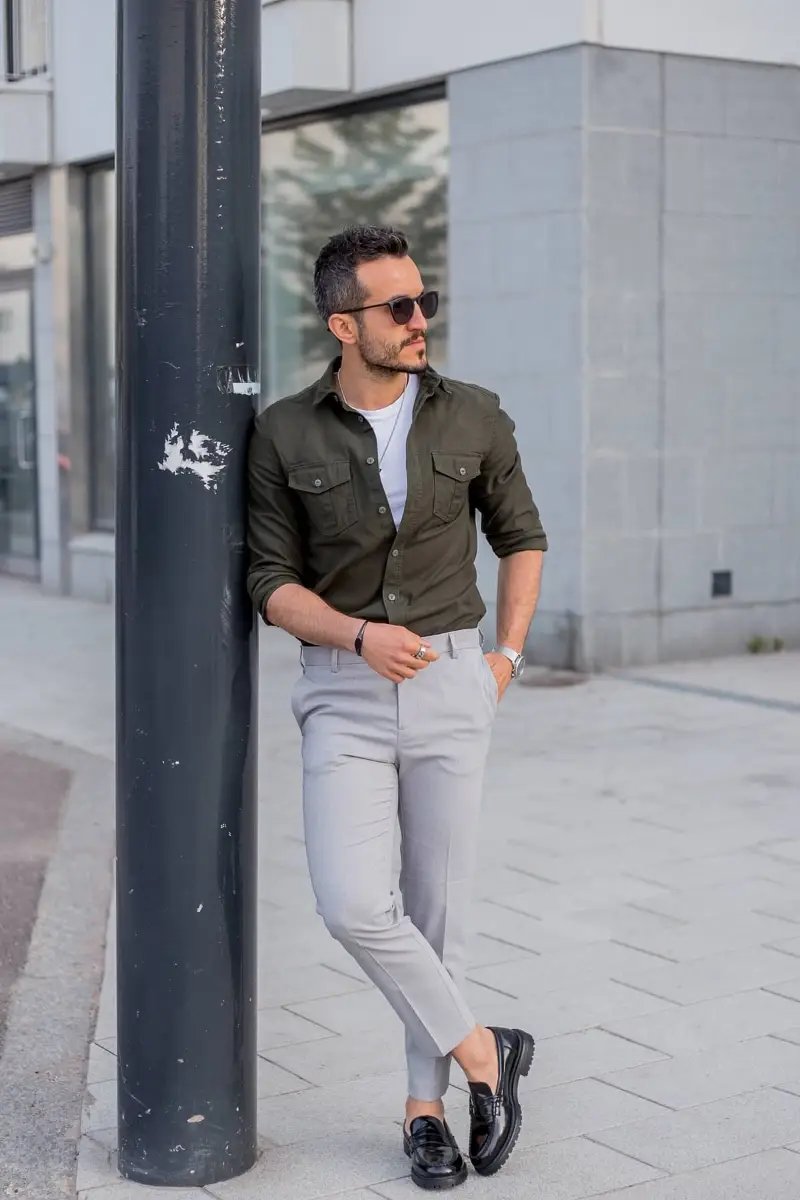 15 Best Green Shirt Matching Pants Ideas | Green Shirt Outfit Men ...