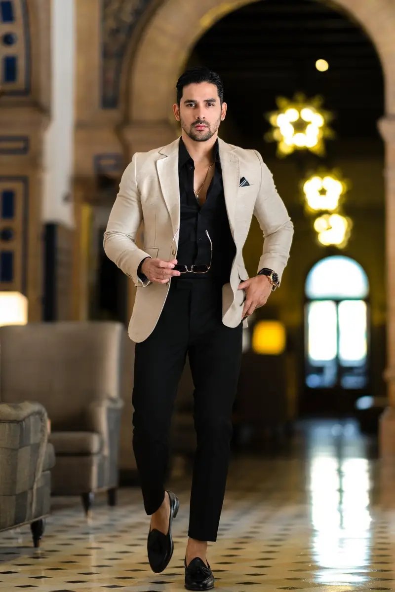 Classy Beige Blazer Outfit Ideas for Men | Biege Blazer Combination ...