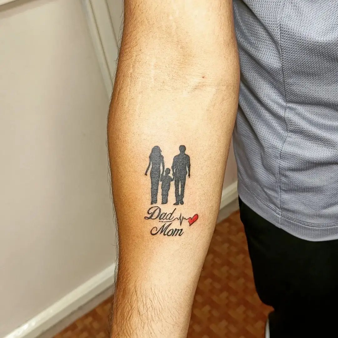 Mom dad and son hand tattoo