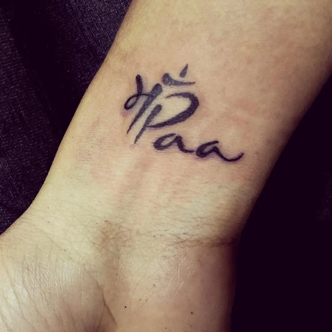 Maa Paa written tattoo design, Mom Dad Tattoo on Hand
