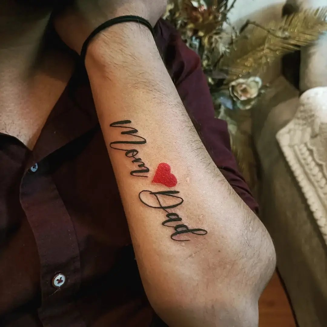 ArtStation  Mom Dad Tattoo with hearts