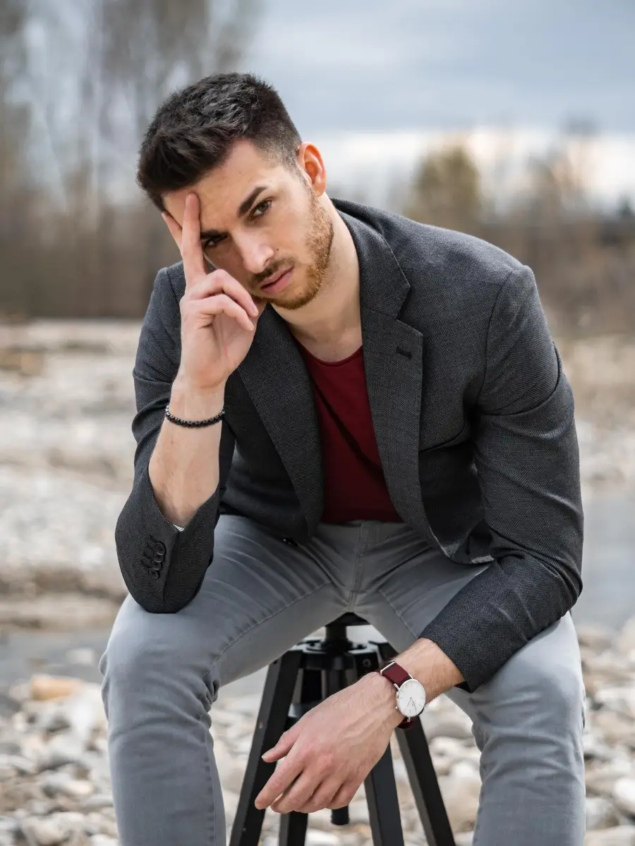 Black Blazer with T-shirt and Pant Outfit