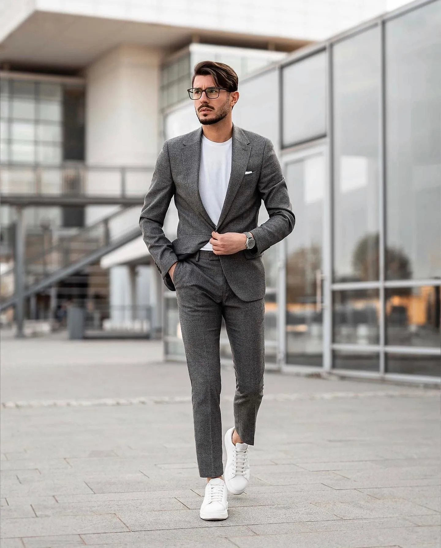 White Sneakers with Suits