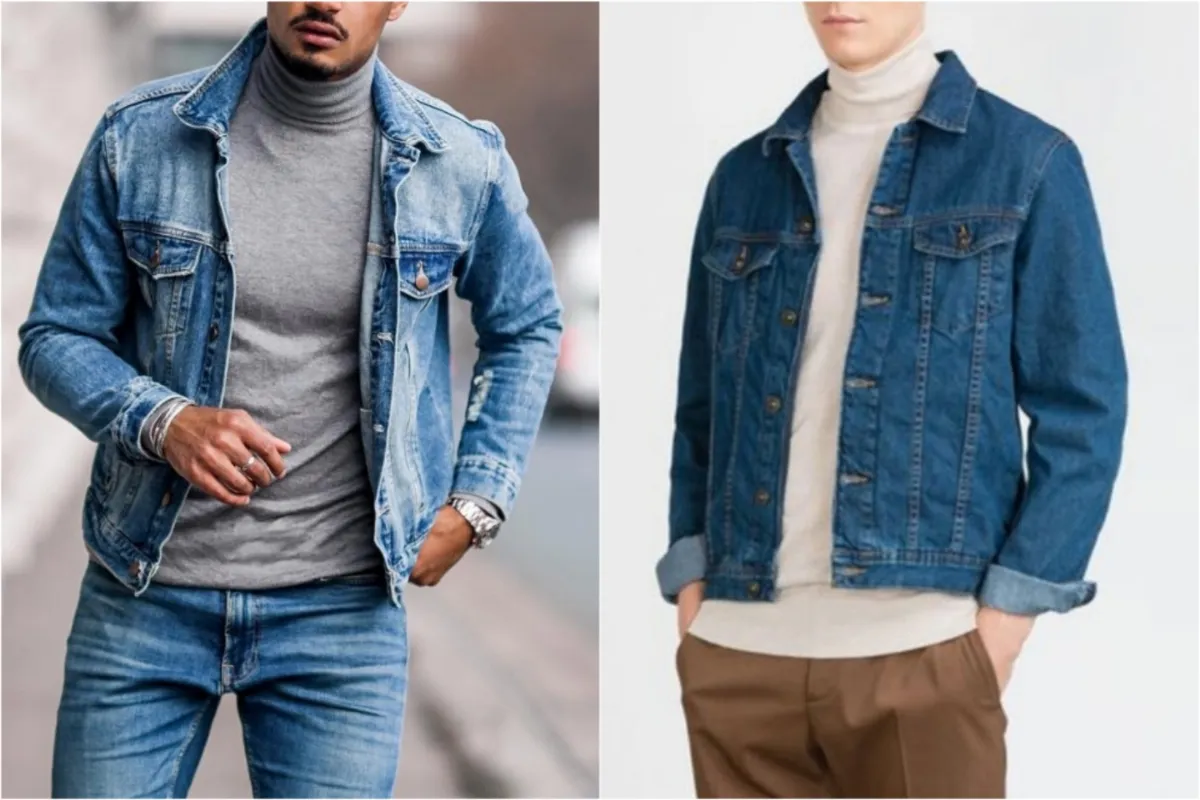 FITORON Men Casual Jackets- Slim Solid Long Sleeve Denim Outwear Collared  Neck ,for Autumn Winter Black L - Walmart.com