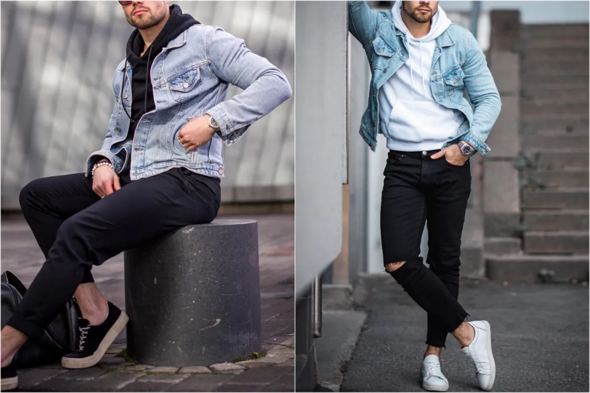 Blue Denim jacket With Hoodies