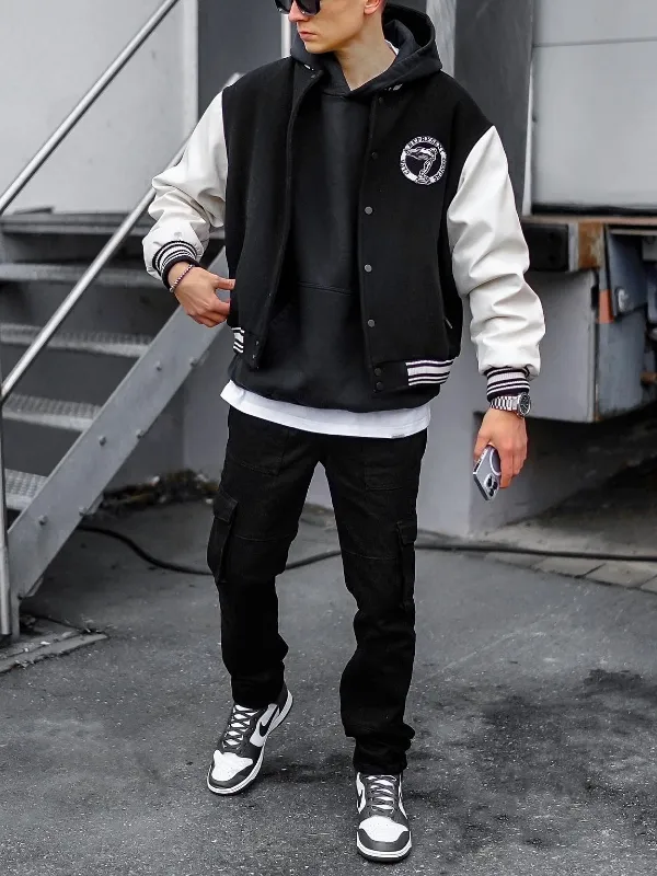 Varsity Jackets + Hoodies + Cargo Pants