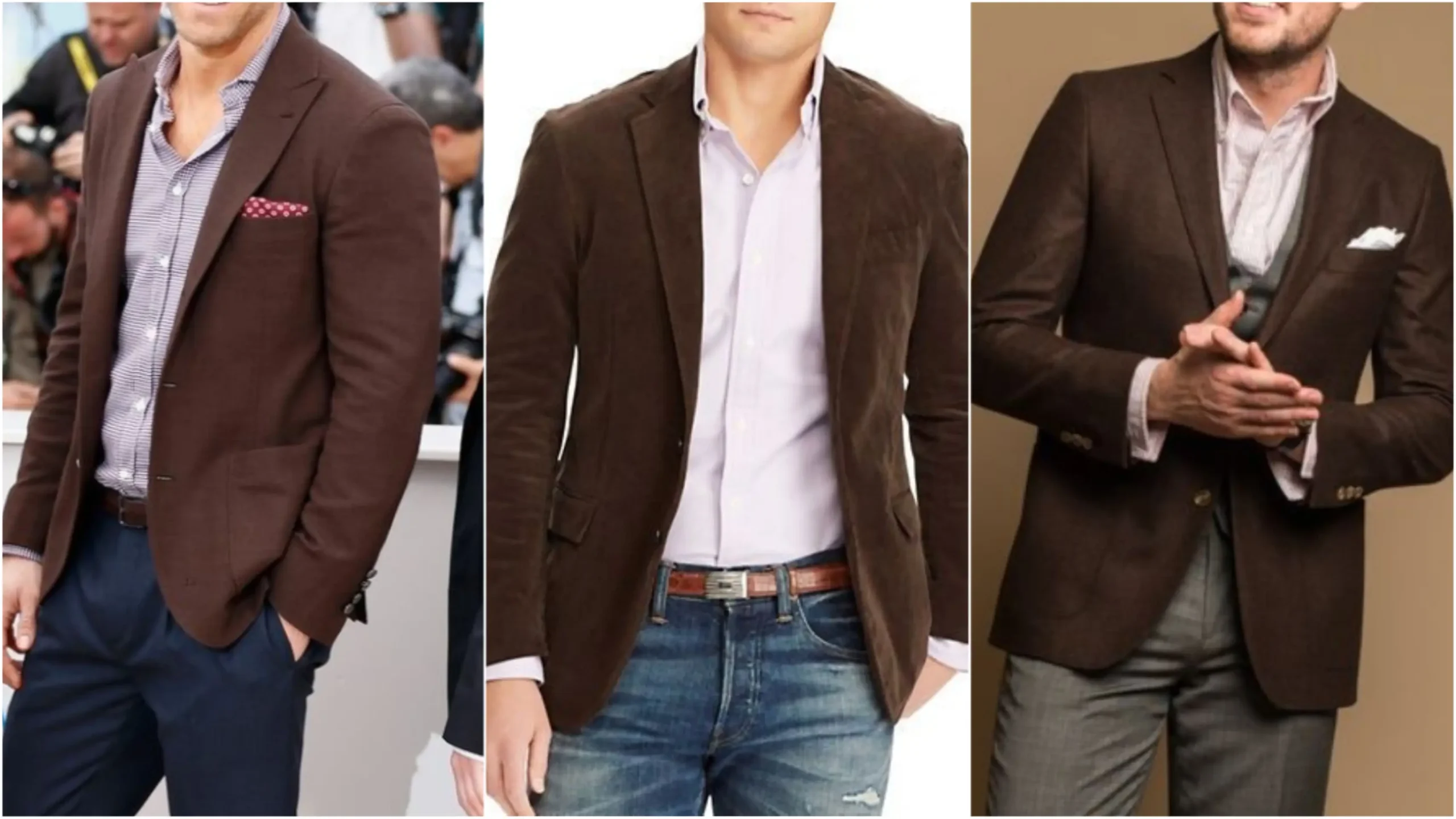 Brown Blazer with Light Pink shirt