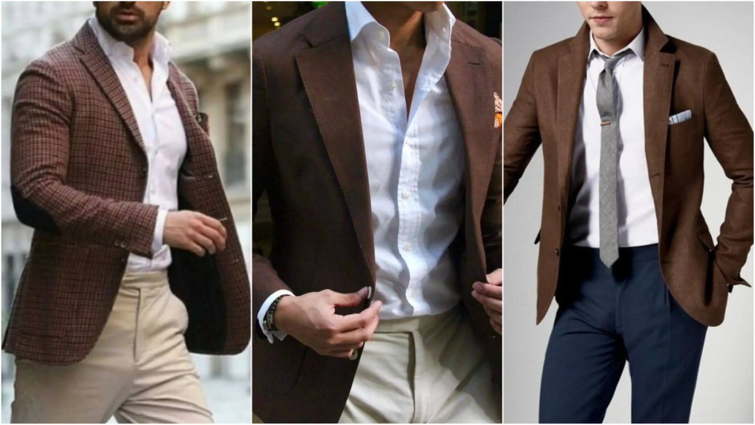 Brown Blazer with White shirt