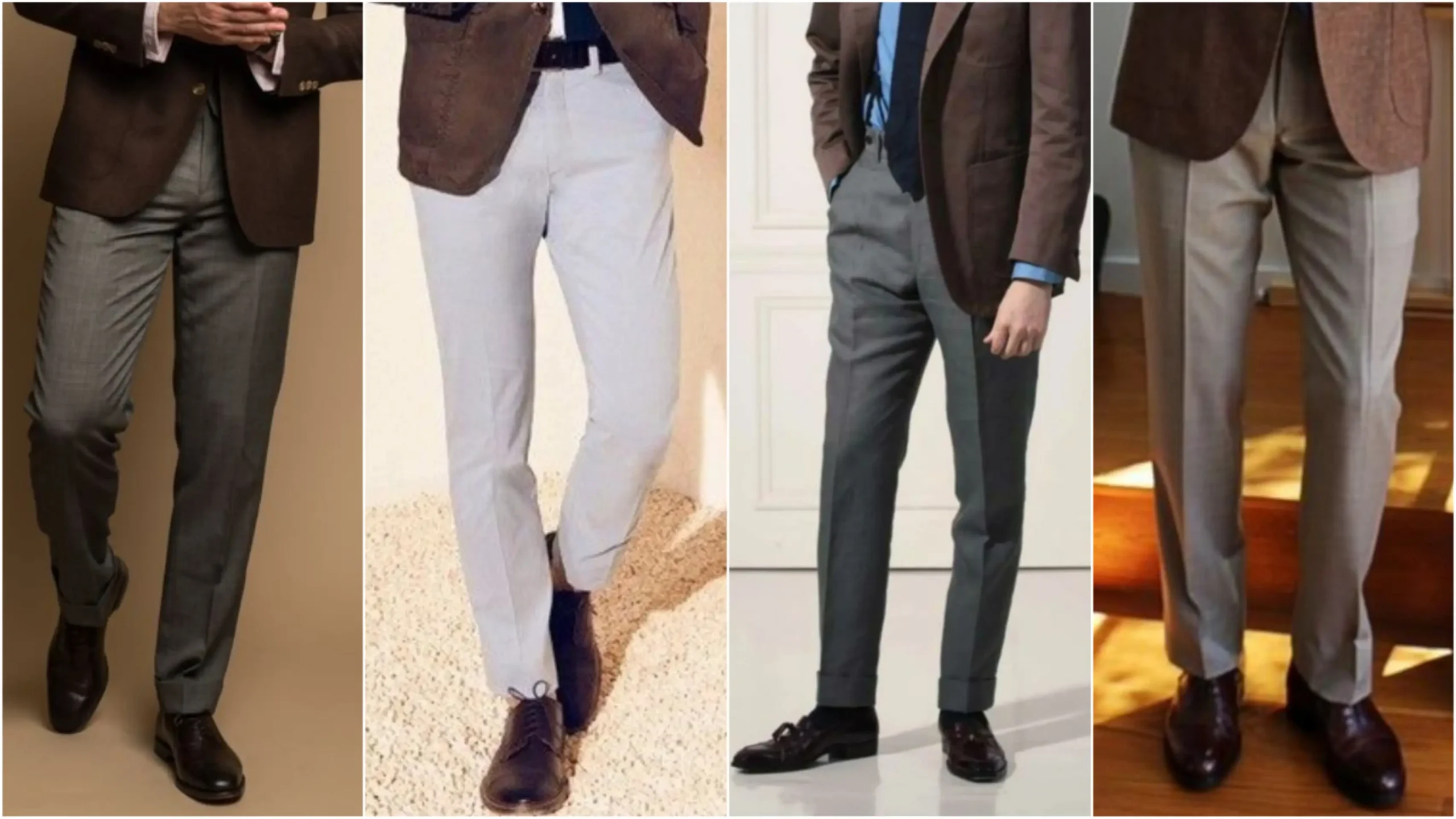 Brown Blazer with Grey Pants