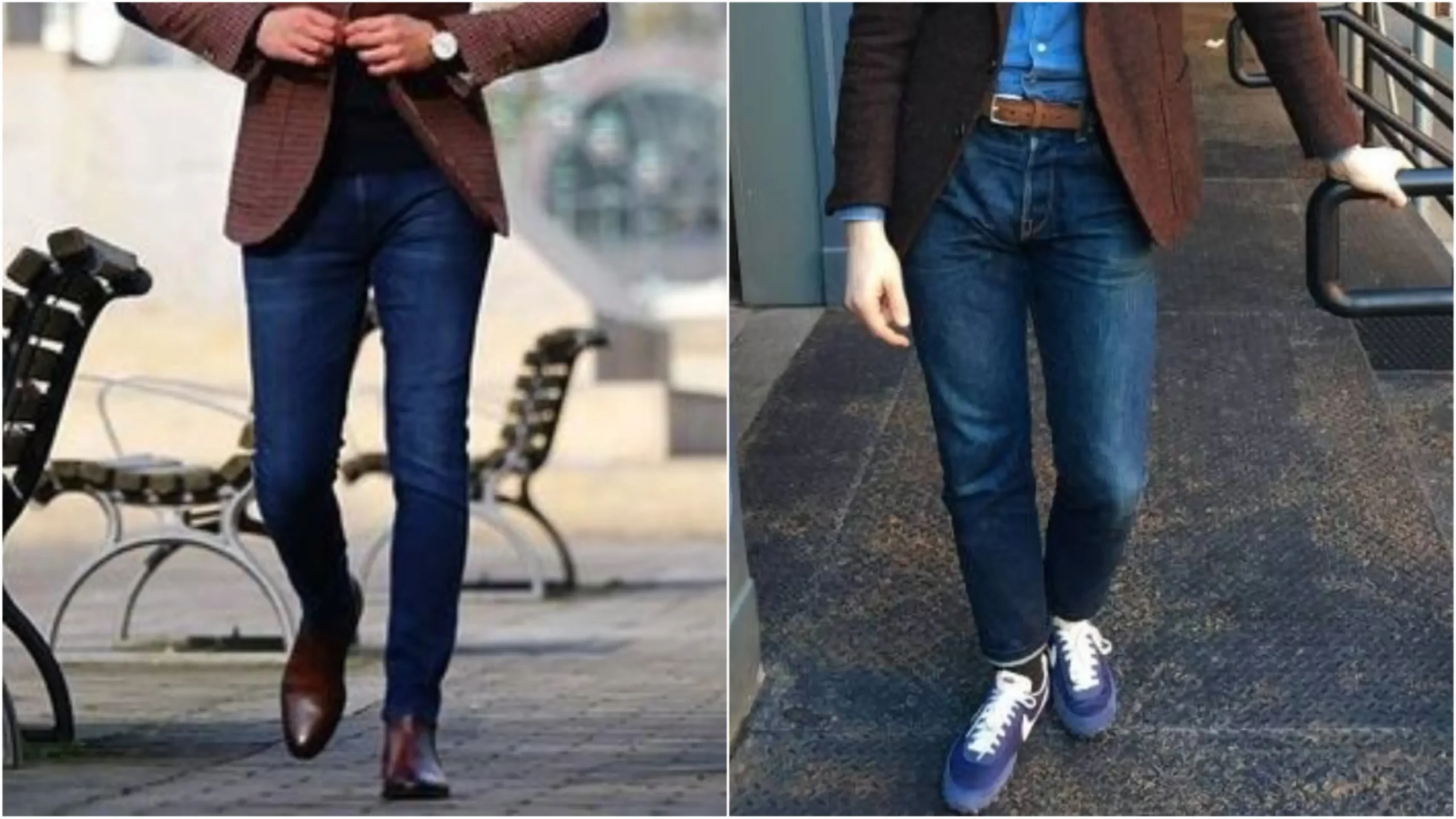 Brown Blazer with Blue jeans 