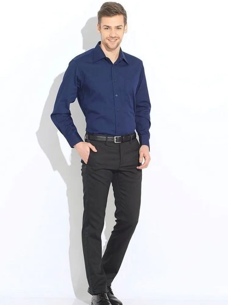 Dark Blue Shirt with Black PantsDark Blue Shirt with Black Pants