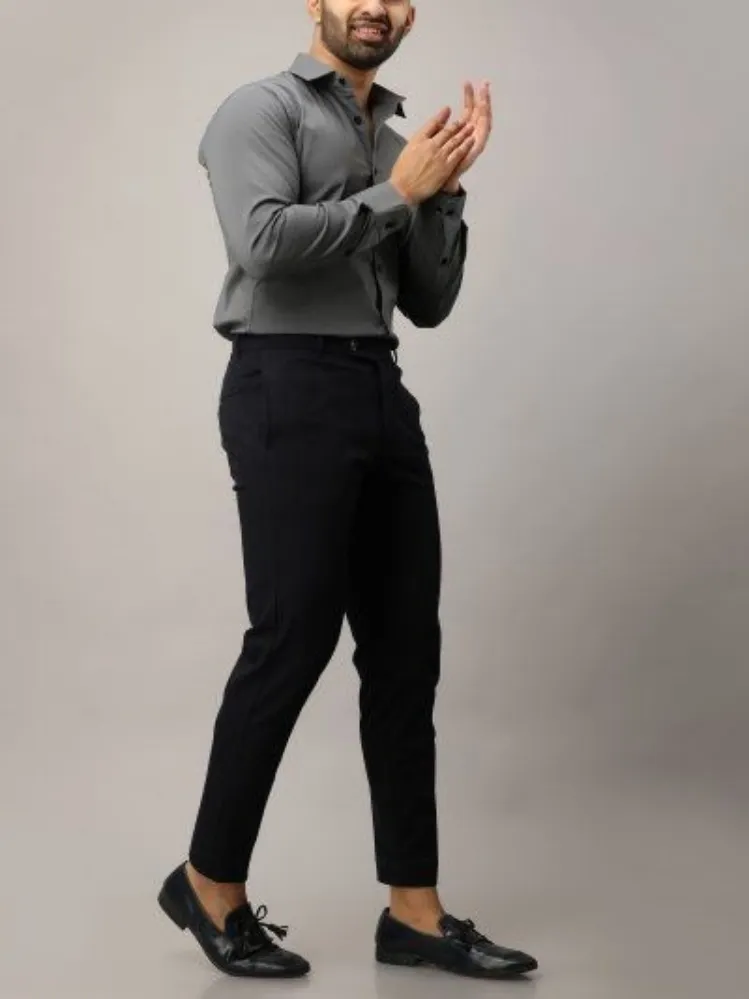 Charcoal Grey Shirt and Black Pants