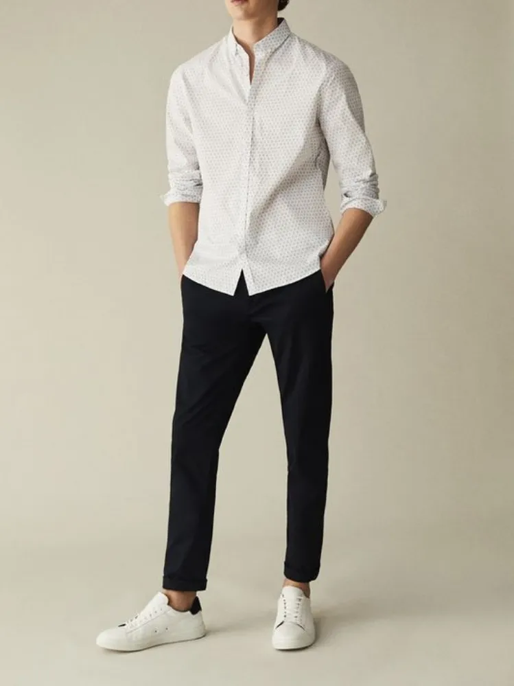 White Shirt and Black Pants