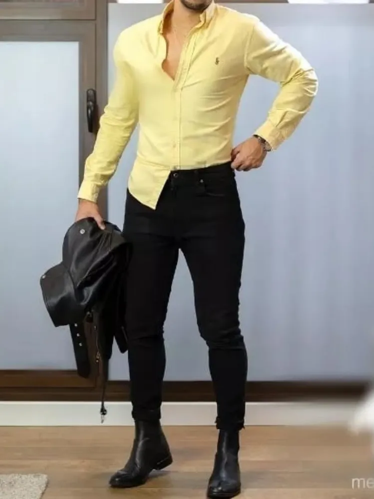 Yellow Shirt and Black Pants