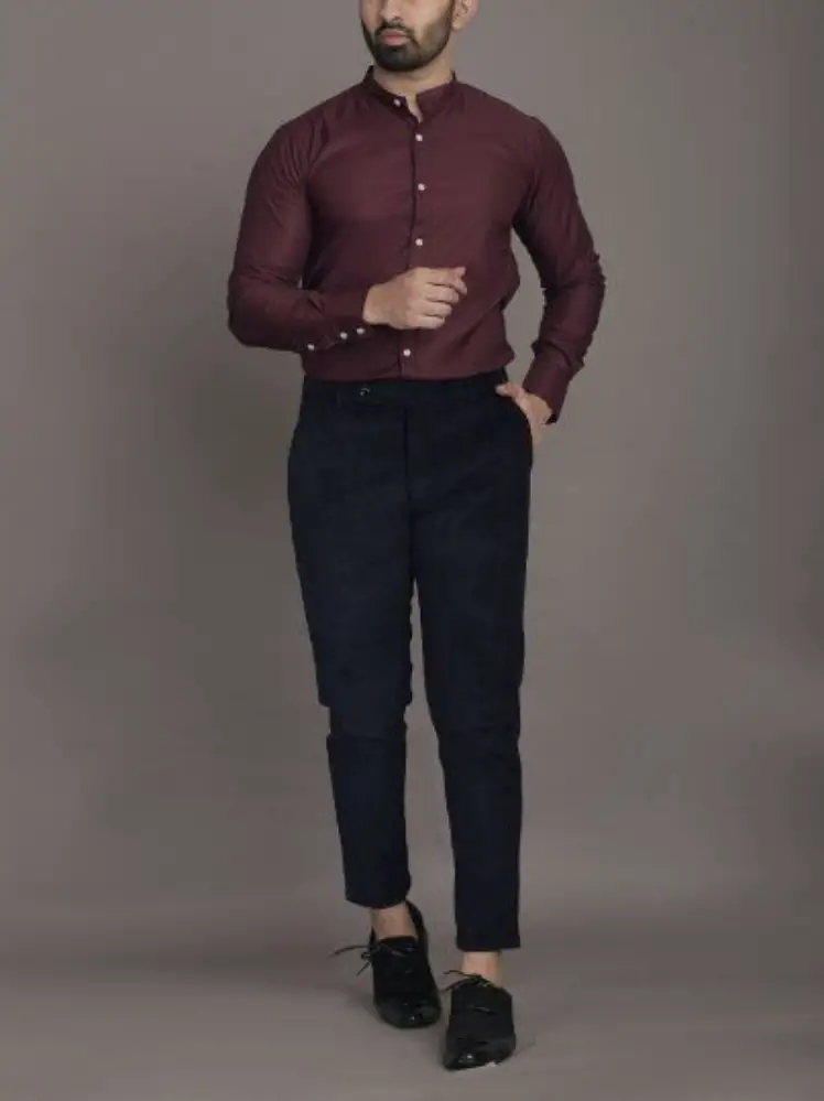 Brown Shirt and Black Pants