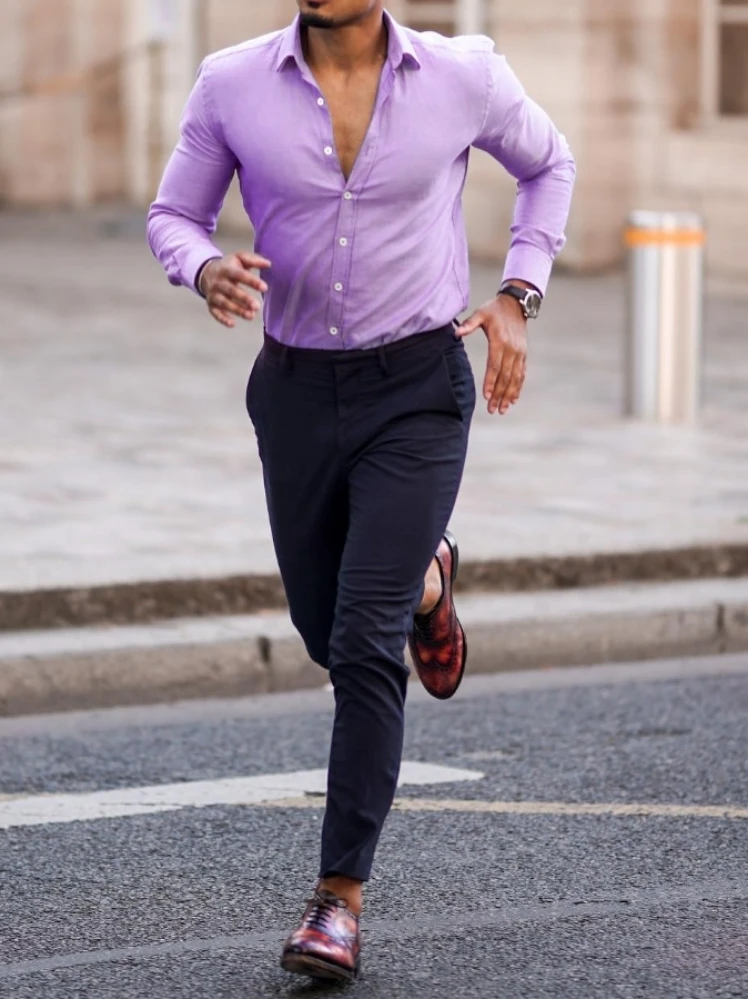 Purple Shirt Matching Pant || Purple Shirt Combination Pants - TiptopGents