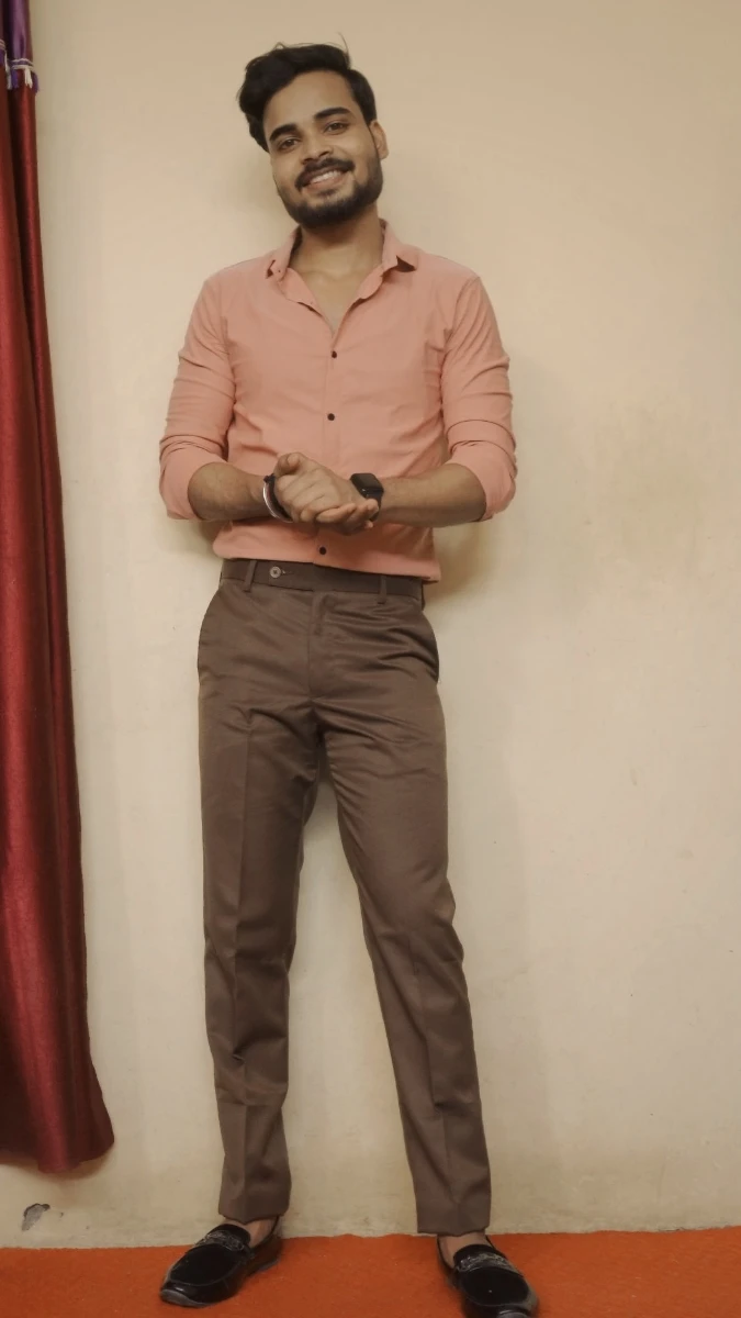 Brown Pant pink shirt